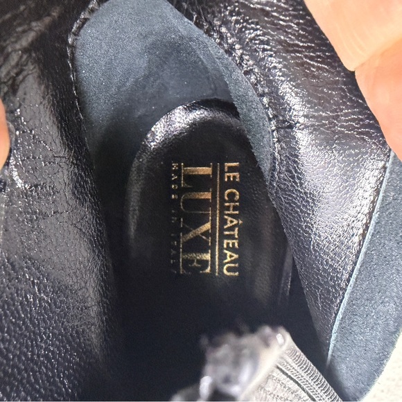 Le Château Luxe Black Leather Stiletto Ankle Boots Made in Italy Size 38 - Picture 9 of 14